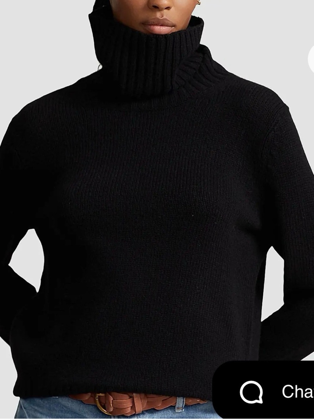 Ralph Lauren Black Ribbed Turtleneck Sweater